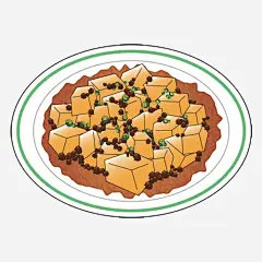 卡通手绘盘子里的食物小葱豆腐高清素材 网页 设计图片 免费下载 页面网页 平面电商 创意素材 png素材