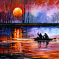 Leonid Afremov色彩斑斓的油画风景作品