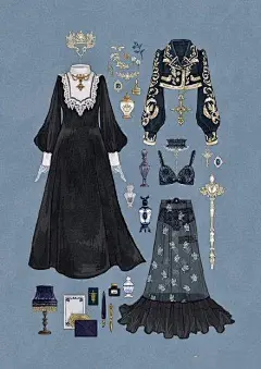 “复古风”插画作品，表现“浮华一生，淡忘一季”的复古服饰_腾讯新闻