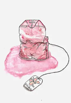 粉色茶包免抠素材_新图网 https://ixintu.com 卡通 手绘 插画 水彩 粉色 花茶 茶包