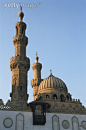 建筑,宗教,伊斯兰教,摄影,清真寺_200388031-001_Egypt, Cairo, Al-Azhar Mosque at sunset, low angle view_创意图片_Getty Images China