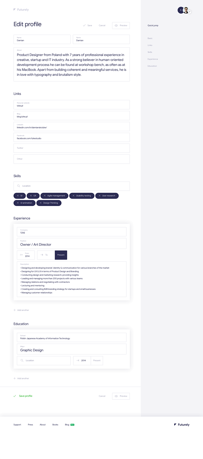 User editprofile