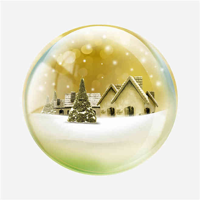 圣诞节雪球卡通元素