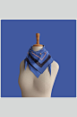 蓝色的丝巾方巾样机-众图网