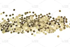 白色背景上闪着金光，五彩纸屑闪闪发光