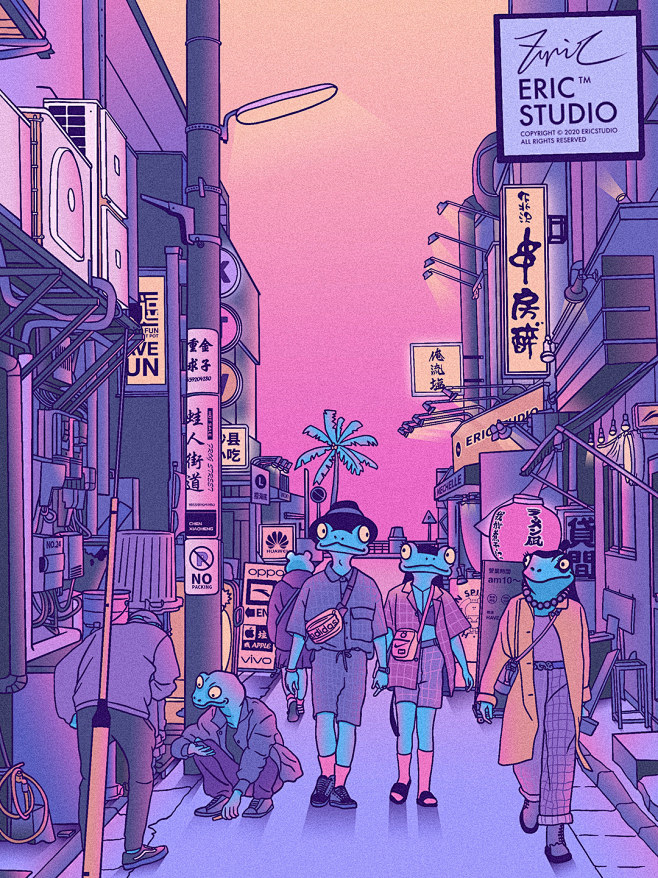 forg frogman 手绘 插画 蛙...