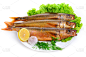 热,盘子,腌鱼,格子烤肉,酸,烟熏食品,背景分离,鱼肝油,香料,食品