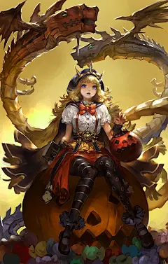碧蓝幻想 同人图 插画 壁纸 | 萬聖土蘿 | 半次元-第一中文COS绘画小说社区