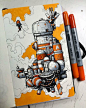 罗布·特平（Rob Turpin）在Twitter上说：“最近的太空飞船…#太空飞船#scifi#插图…”