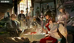 【构图教学】多人插画应该怎样构图？快来看看！图片_G-构图-多人图片素材-花瓣网