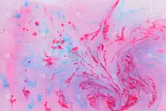 抽象的蓝粉色背景，粉色水彩图案，彩色全息水滴，波普艺术的纹理，极简主义背景为设计师，全息画在液体中，