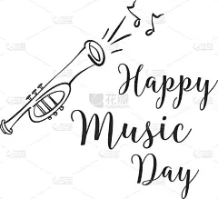 涂鸦音乐日卡风格矢量艺术