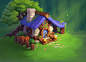 background casual concept environment fairy tale fantasy game Game Art house ILLUSTRATION 