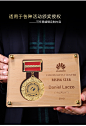 高档创意实木奖牌定制定做功勋章荣誉授权牌加盟代理牌匾证书制作-tmall.com天猫