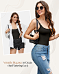 SIMIYA Shapewear Bodysuit Tummy Control,Square Neck Seamless Full Body Shaper for Women Camisoles with Adjustable Straps at Amazon Women’s Clothing store