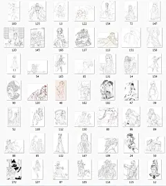 古风高清动漫线稿 sai手绘人物漫画 CG上色插画临摹素材 XB006-淘宝网
