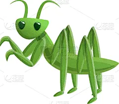 螳螂,绿色,高雅,图标,卡通,可爱的,野生动物,小的,动物,埋伏