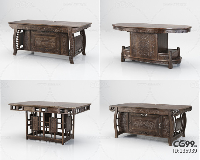 古风 中式 桌子 书桌-cg模型免费下载...