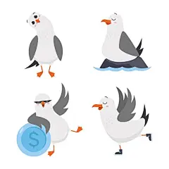鸽子表情包矢量图设计素材