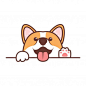 其中包括图片：Premium Vector | Funny corgi dog paws up over white wall