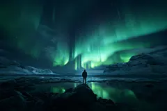 南极极光自然风景视觉盛宴