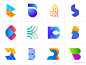 Alphabet Logo Collection - B Letter Logo Bundle b letter logo 2020 logo trends 2020 gradient logo collection gradient abstract typography branding logo branding brand identity modern logo app logo design logo design b letter logo b logo marks