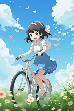 学生放暑假漫画风快乐插画