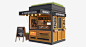 3d model coffee kiosk