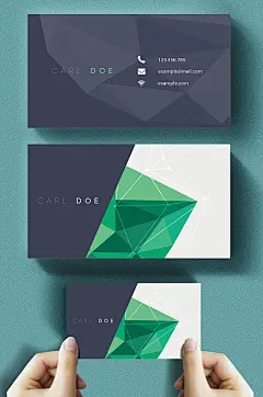 绿色晶格高端大气商务名片-众图网