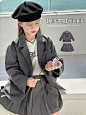 图图小象女童套装2025春季西服外套亲子装休闲半身裙英伦风两件套-淘宝网