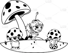 菜园,仙女服,真菌,可爱的,传统,飘然,小的,童话故事,儿童,欢乐