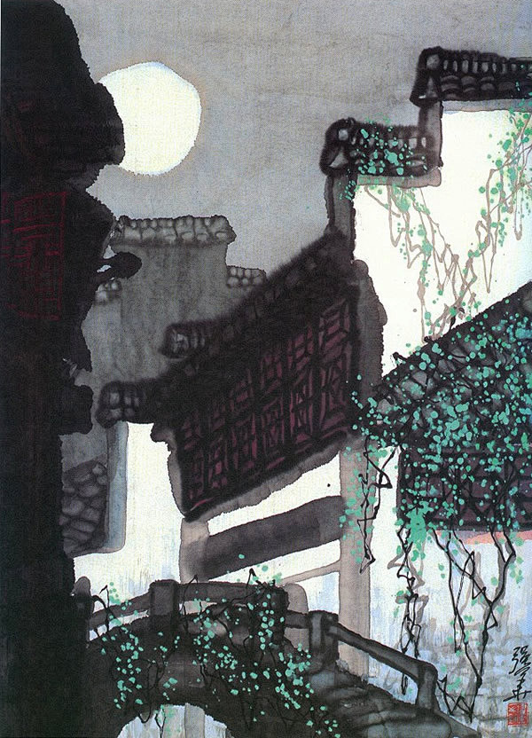 【国画】名家画笔下的《月是故乡明》 - ...