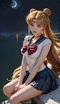 水手月亮，月野兔。#二次元 #美少女战士#ai绘画 #水冰月 - 抖音