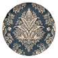 Gold Navy Floral Filigree Pattern Fancy Design Plate #fancypattern #design #vintagemademodern #iconographique