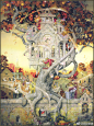 英国画家  Daniel Merriam 1963年生于缅因州，他是世界上最重要的水彩画家之一。生平获奖无数，《梦的刺激》一书被洛杉矶国家艺术博物馆永久收藏。他的作品充满了对维多利亚风格的痴迷，他本人也在旧金山买了一栋该风格的古宅定居
