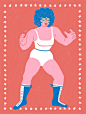 70´s ilustracion lâminas lucha libre Luchadora prints serie limitada