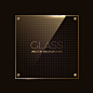 黑金色几何图标图标透明玻璃质感按钮标签高光光线样式AI矢量素材