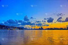 香港城市日落从观塘