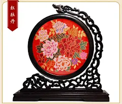 南京云锦 鸡翅木台屏摆件 云锦 屏风 中国特色手工艺品送老外礼物-tmall.com天猫
