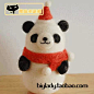 【BIYLADY】手工DIY羊毛毡戳戳乐材料包可爱熊猫圣诞帽猫熊甜甜圈-淘宝网
