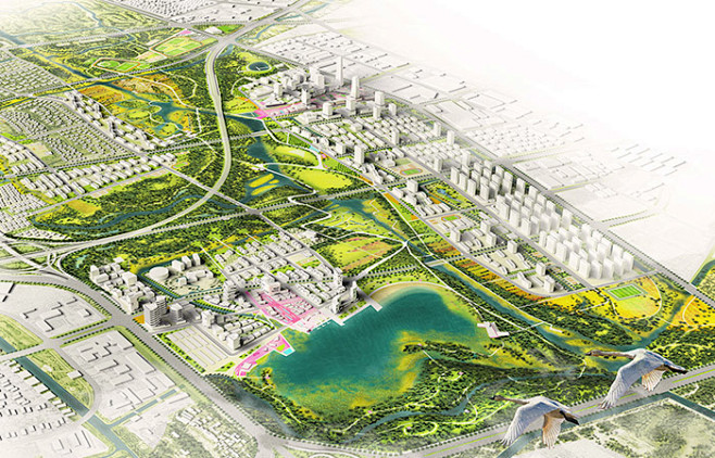 张家浜楔形绿地规划图高清绿地防灾规划上海绿地图城市主干道防护绿地