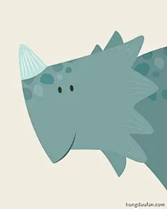 10张手绘恐龙头像卡通简笔画！简单画恐龙-红豆饭小学生简笔画大全