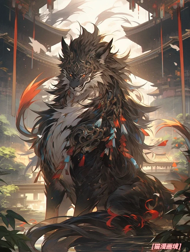獬豸又称獬廌，乃上古神兽 ️｜山海经·系列-花瓣网