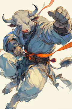AI数字艺术国潮中国功夫动物插画-众图网