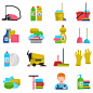 Cleaning icons set Free Vector