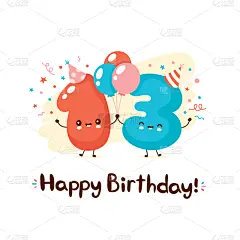 帽子,气球,13岁到14岁,可爱的,生日,周年纪念,请柬,事件,乌克兰