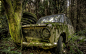 General 2880x1800 nature trees forest leaves car LADA Russian cars old car wreck moss tyres branch rust HDR abandoned