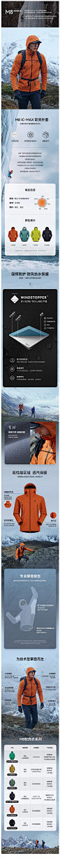 KAILAS凯乐石M8 IC-MAX连帽软壳衣外套GTX防风防泼户外攀冰登山男-tmall