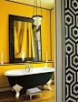 Opulent contemporary yellow and black bathroom