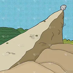 悬崖上的独石